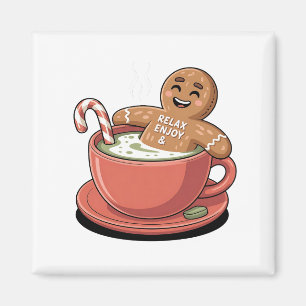 Matcha Kerst Gingerbread Latte Groene Drank Magneet