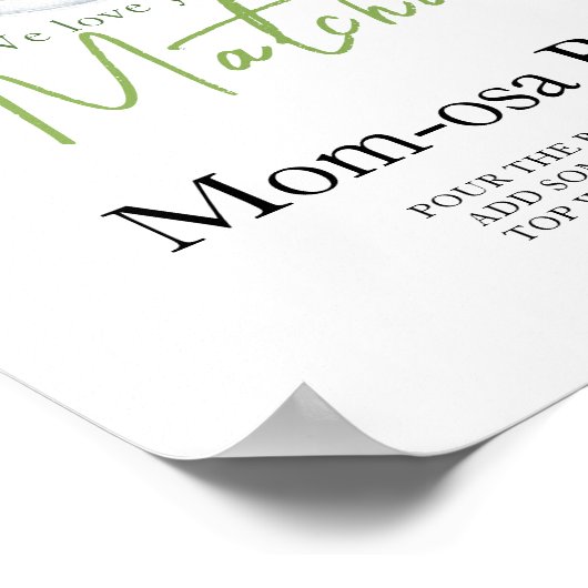 Matcha latte baby shower Momosa bar Poster (Hoek)