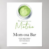 Matcha latte baby shower Momosa bar Poster (Voorkant)