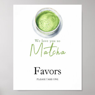 Matcha Latte Baby shower - Neem een gunst Poster