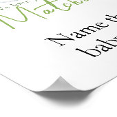 Matcha Latte Baby shower - Raad de babyvoeding Poster (Hoek)