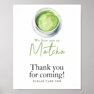Matcha Latte Babyborrel - Bedankt voor uw komst Poster