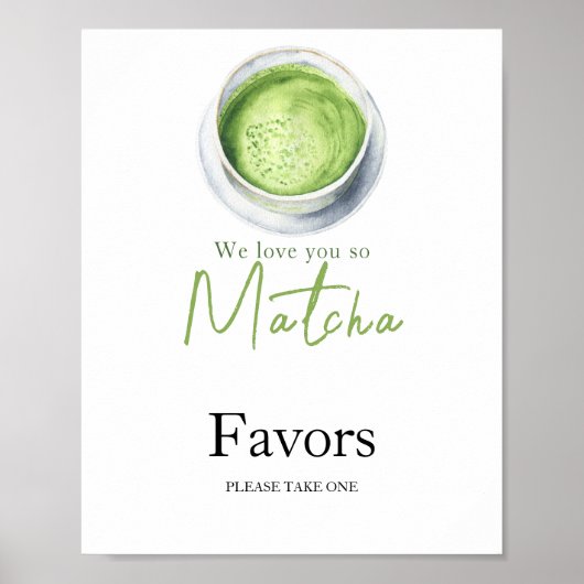 Matcha Latte Babyborrel - pak één gunst Poster (Voorkant)