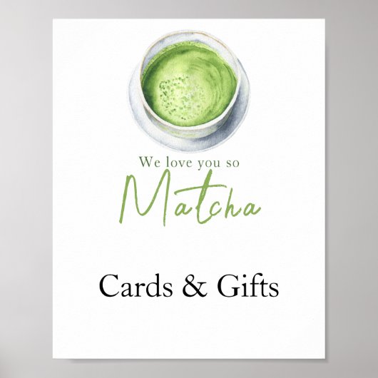 Matcha Latte Cards and gifts baby shower Poster (Voorkant)