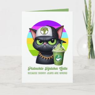Matcha Latte Grappige Gen Z Zwarte Kat Skinny Jean Kaart