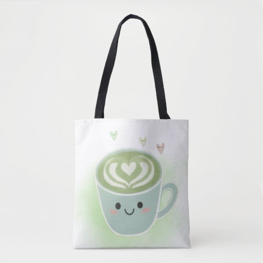 Matcha Latte Hart Schouder Tote Tas (Voorkant)