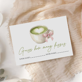 Matcha Latte How Many Kisses Bridal Game Informatiekaartje