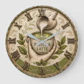 Matcha Latte Japanese Tea Lover Kitchen Decor Grote Klok (Voorkant)