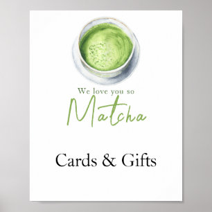 Matcha Latte Kaarten en cadeaus baby shower Poster
