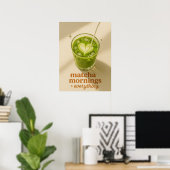 Matcha Latte Keuken Coffee Bar Muurkunst Poster (Thuiskantoor)