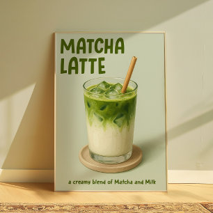 Matcha Latte Keuken Muur Kunst, Matcha Liefhebber Poster