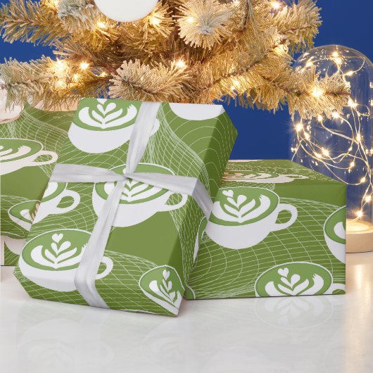 : Matcha Latte Liefde Inpakpapier (Feestdagen)