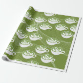 : Matcha Latte Liefde Inpakpapier (Uitgerold)