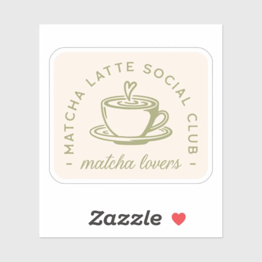 Matcha latte liefhebbers meisje club esthetiek sticker (Vel)
