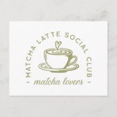 Matcha latte liefhebbers meisje club groen estheti briefkaart (Voorkant)