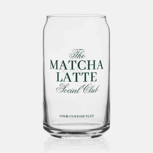 Matcha Latte Lover Gepersonaliseerd Blikvorm Glas (Voorkant)