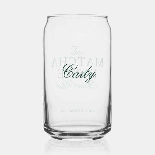 Matcha Latte Lover Gepersonaliseerd Blikvorm Glas (Achterkant)