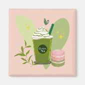 Matcha Latte Macarons Magneet (Voorkant)