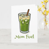 Matcha Latte Moeder Brandstof Grappige Retro Verja Kaart (Gele Bloem)