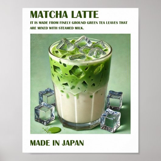 Matcha Latte Print, Matcha Trendy Muurdecoratie Poster (Voorkant)