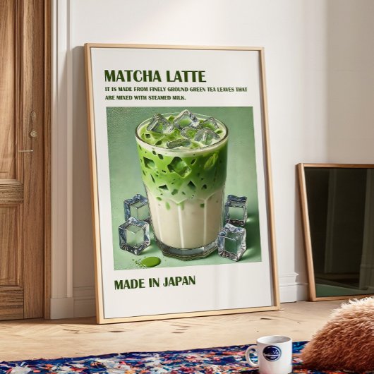 Matcha Latte Print, Matcha Trendy Muurdecoratie Poster