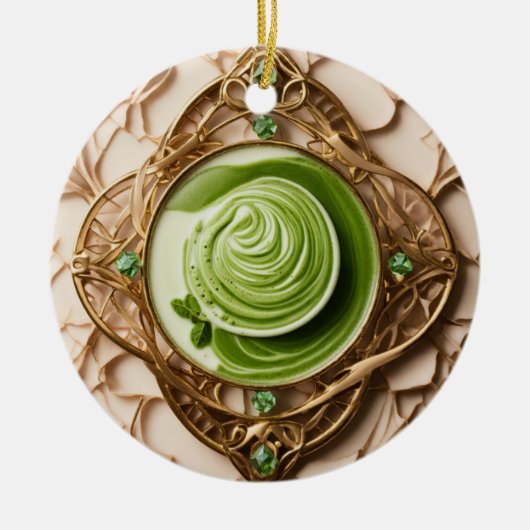 Matcha Latte Prism Keramisch Ornament (Voorkant)