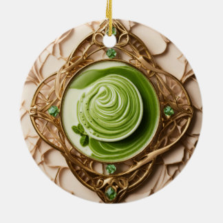 Matcha Latte Prism Keramisch Ornament