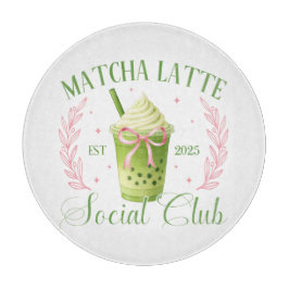 Matcha Latte Social Club Glas ronde snijplank