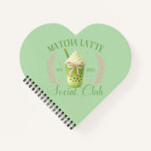 Matcha Latte Social Club Heart Spiral Notitieboek (Voorkant)
