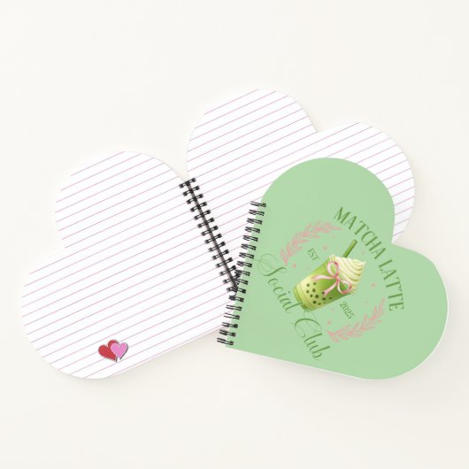 Matcha Latte Social Club Heart Spiral Notitieboek (Binnen)