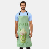 Matcha Latte Social Club Pink en Sage Green Schort (Gedragen)