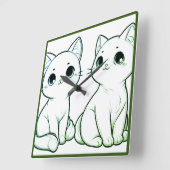 Matcha Leaf Vierkante Klok (Hoek)