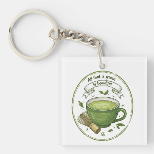 Matcha Liefhebber Acrylic Sleutelhanger (voorkant)