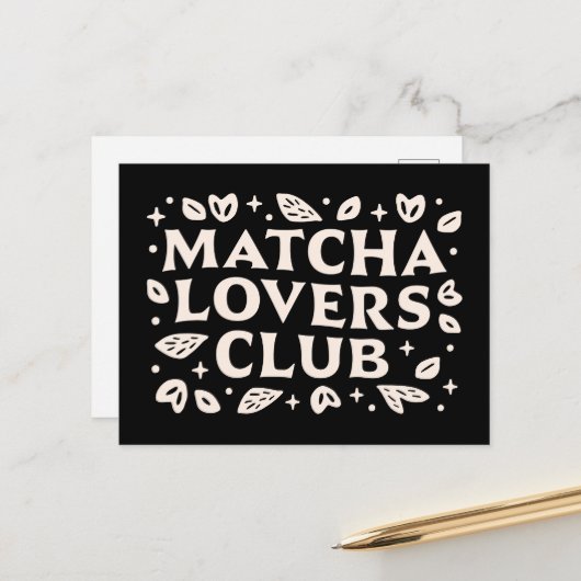 Matcha liefhebber citaten briefkaart (Voorkant / Achterkant in situ)