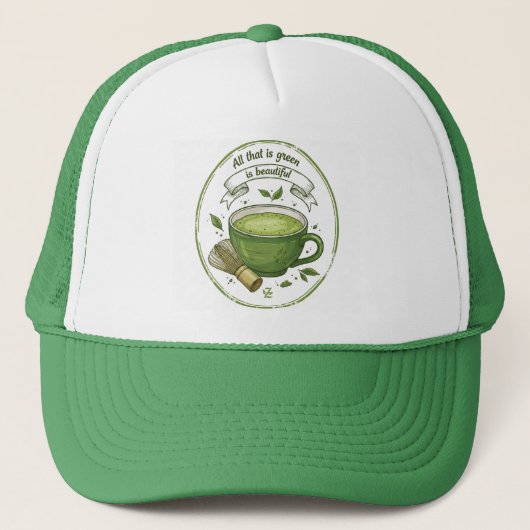 Matcha Liefhebber Hoed Trucker Pet (Voorkant)
