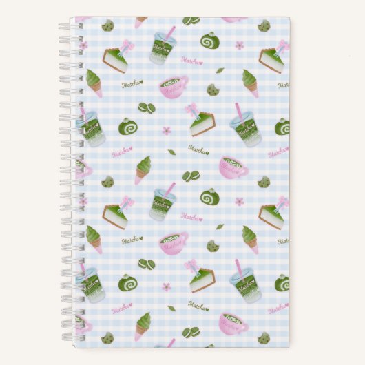 Matcha Lover Blue Notitieboek (Voorkant)