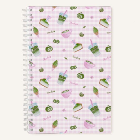 Matcha Lover Pink Notitieboek (Voorkant)