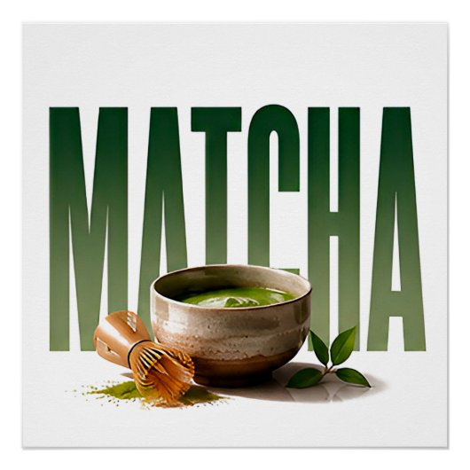 Matcha Luxe Thee Editorial Grafisch Perfect Poster (Voorkant)