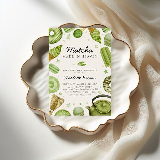 Matcha Made in Heaven Bruids Douche Uitnodiging