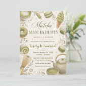 Matcha Made in Heaven Bruiloftsborrel Kaart (Staand voorkant)