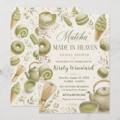 Matcha Made in Heaven Bruiloftsborrel Kaart (Voorkant / Achterkant)