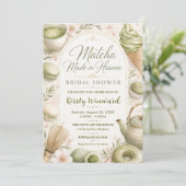 Matcha Made in Heaven Bruiloftsfeest Kaart (Staand voorkant)