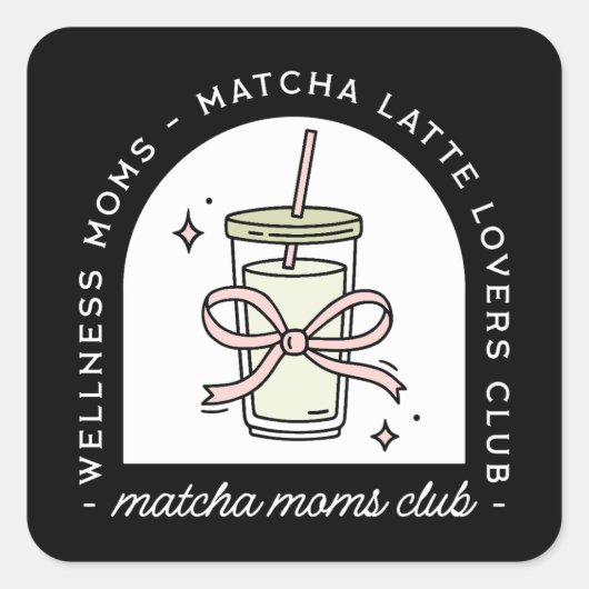 Matcha mama grappige moeder groep gemeenschap vierkante sticker (Voorkant)