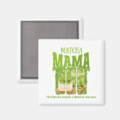 MATCHA MAMA Green Glitter Brush Stroke Magneet (Voorkant / Achterkant)