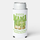 MATCHA MAMA Green Glitter Brush Stroke Seltzer Blikjeskoeler (Seltzer Voorkant)