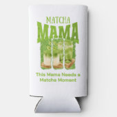 MATCHA MAMA Green Glitter Brush Stroke Seltzer Blikjeskoeler (Achterkant)