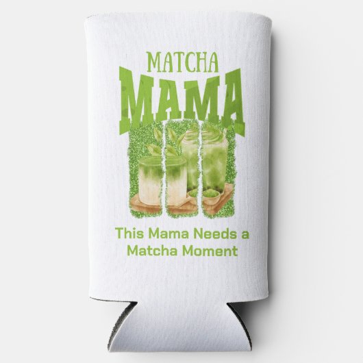 MATCHA MAMA Green Glitter Brush Stroke Seltzer Blikjeskoeler (Voorkant)