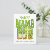 MATCHA MAMA Groene Thee Glitter Mom Gift Cafecore Briefkaart (Staand voorkant)