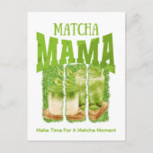 MATCHA MAMA Groene Thee Glitter Mom Gift Cafecore Briefkaart (Voorkant)