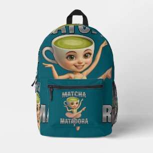 Matcha Matadora Grace ontmoet groene energie Bedrukte Rugzak